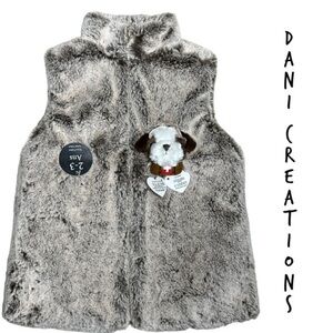 Little girl's soft plush puppy dog vest toddler 2-3T